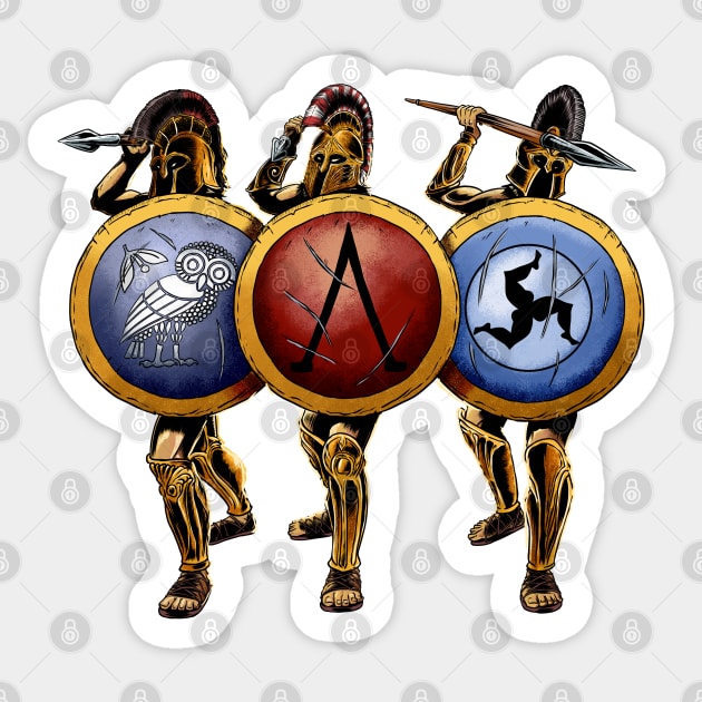 Ancient Greek Hoplites Sticker by Styr Designs